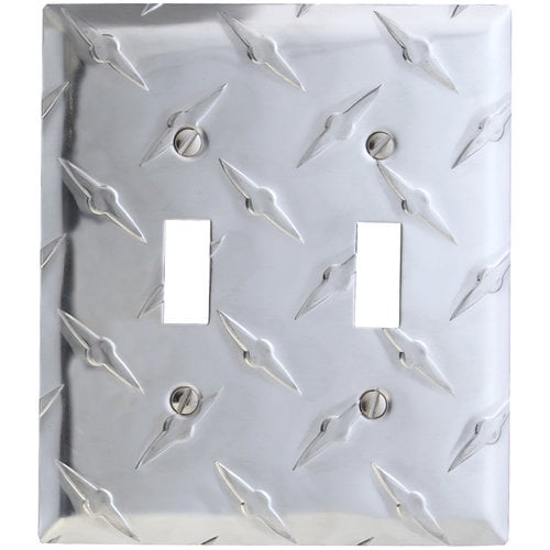 Amerelle Diamond Plate Single Rocker Stamped Aluminum Wallplate Amerelle Diamond Plate Single Rocker Stamped Aluminum Wallplate